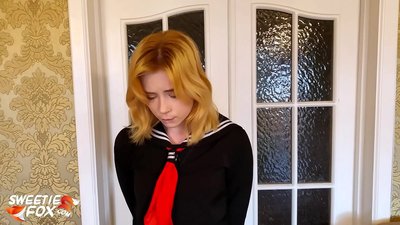 Отчим Жестко Наказал Школьницу За Плохую Учебу - Отшлепал и Трахнул в Рот